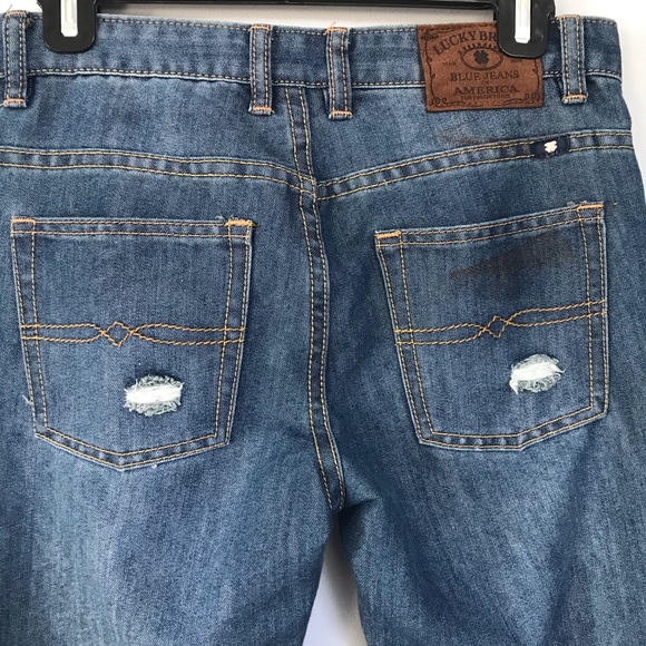 Lucky Brand Boys Billy Straight Jeans with Patches - Picture 6 of 11